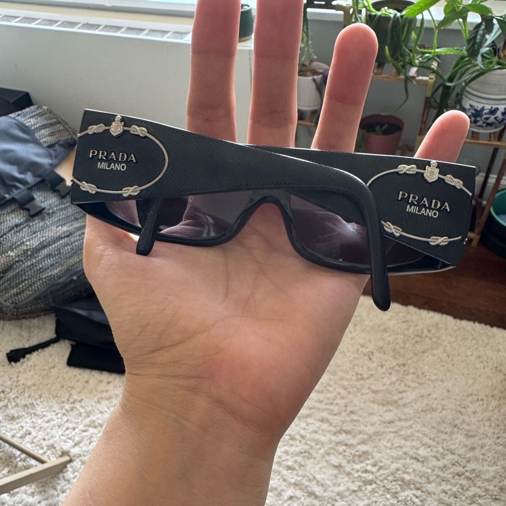 Prada Black Rectangular Sunglasses